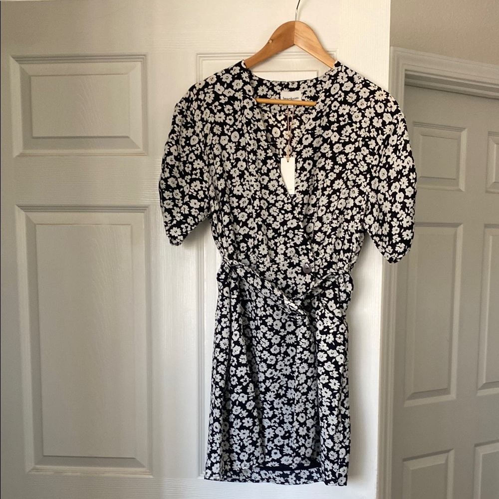 Floral Black and White Dress